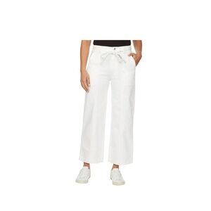 Hudson Womens Wide Leg Belted Jean, Cream, Size 6/28. BY